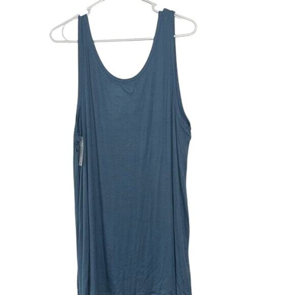 Terra & Sky Womens Blue Sleeveless Tank Top Size 2X Soft Rayon Blend Lightweight - Picture 5 of 7
